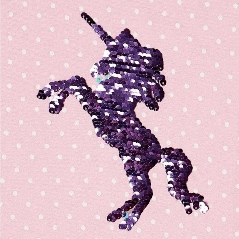 Wonder Nation Girls TShirt Large 10-12 Unicorn Sequins New with Tags Pink Dot